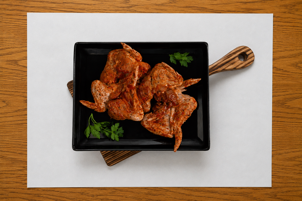 Vištienos sparneliai medaus ir BBQ marinate