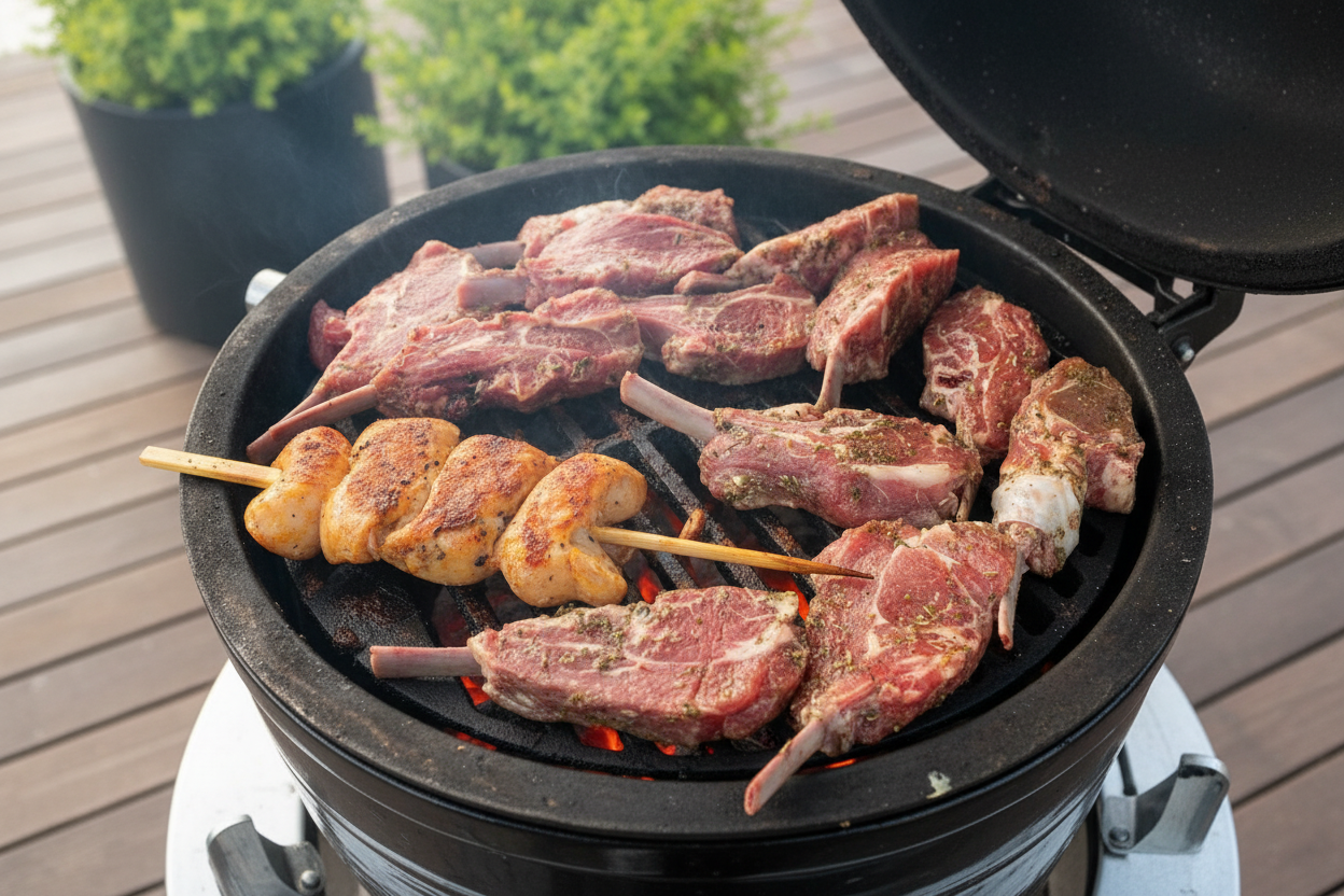 Premium grilled meat banner