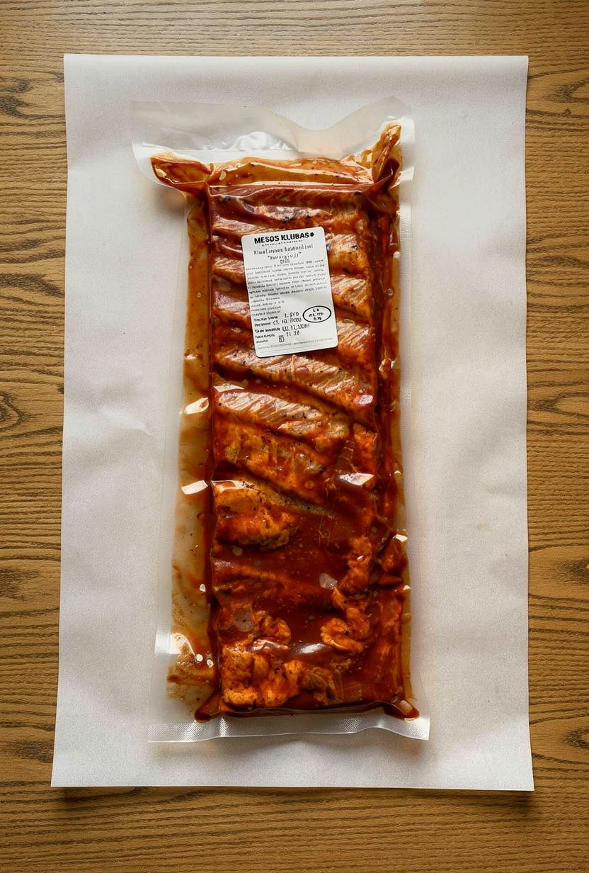 Marinuoti mėsingi kiaulienos šonkauliai BBQ, 1,5 kg