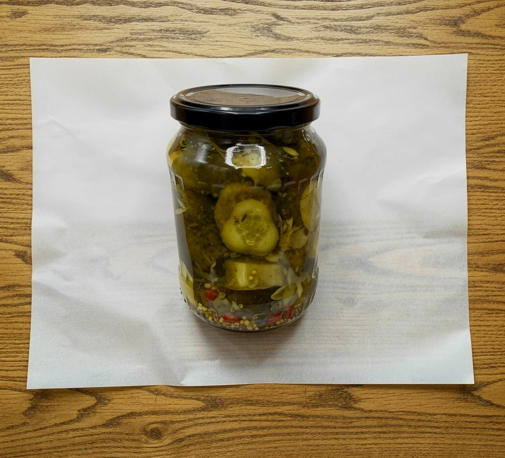 Pikantiškas agurkų užkandis ~890 ml.